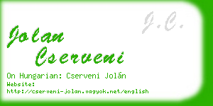 jolan cserveni business card